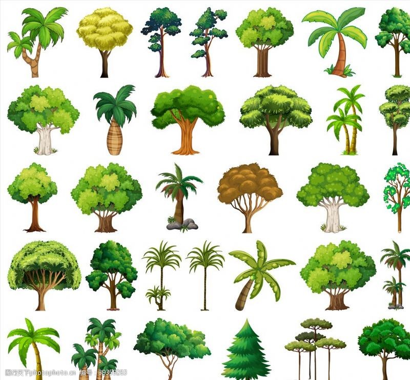 矢量园林植物矢量树图片