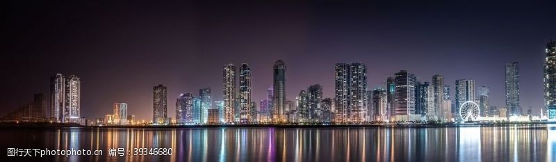 现代风素材沿海都市夜景图片