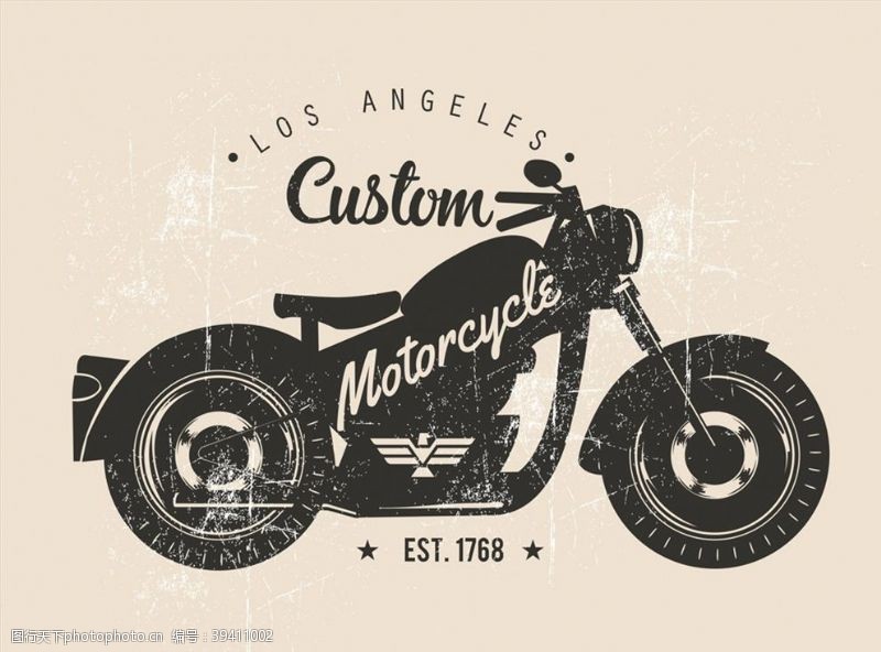 摩托车图标作旧摩托车标志图片