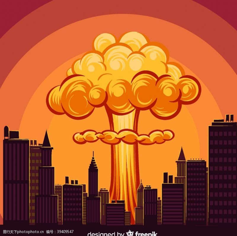 爆炸升起的蘑菇云图片