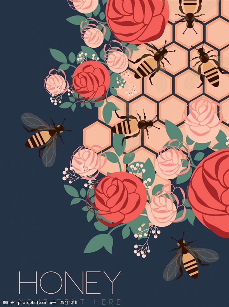 玫瑰蜜蜂创意蜜蜂和玫瑰图片