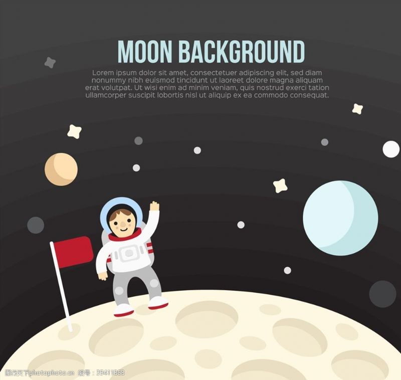 宇航员登月可爱登月宇航员图片