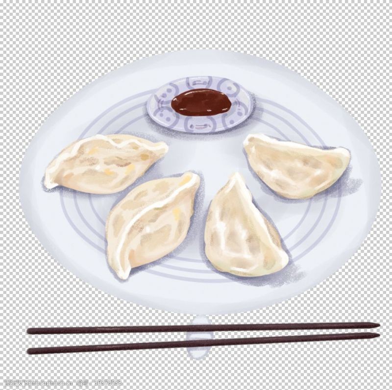 psd节日素材手绘饺子素材图片