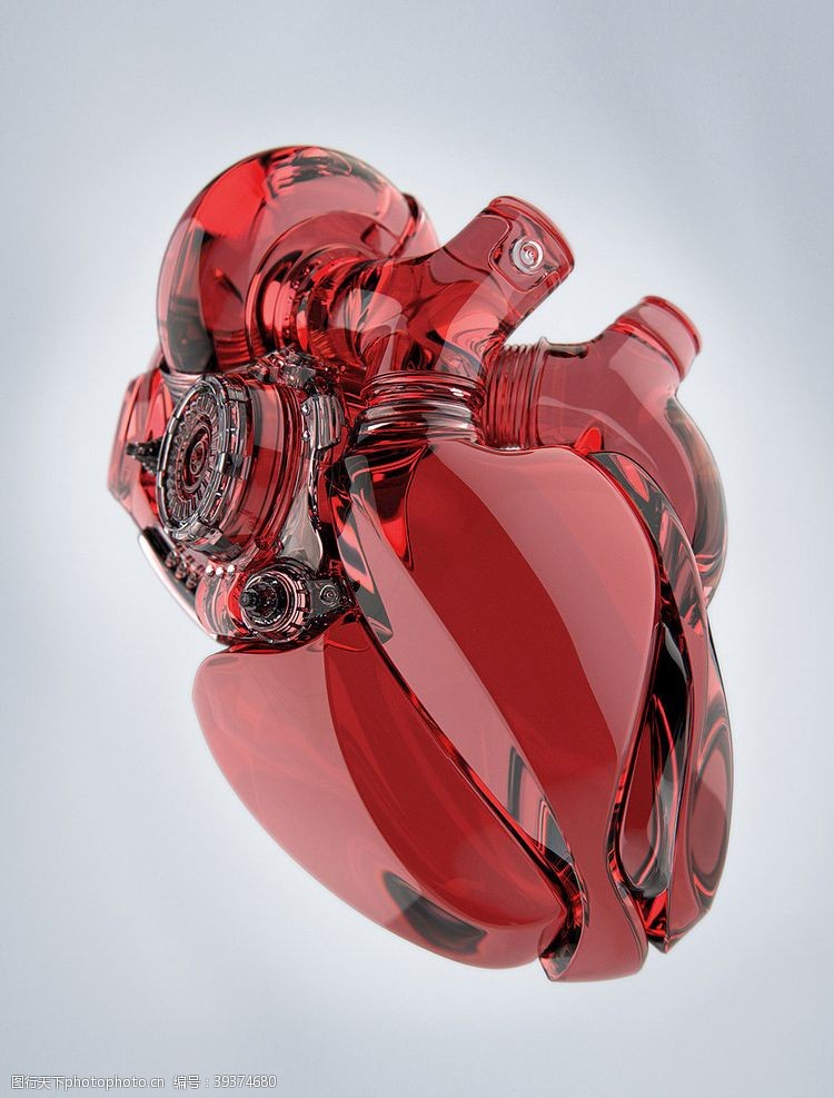 3d打印模型潮流科技感玻璃心脏素材图片
