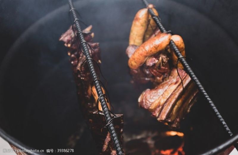 创意猪烤肉烧烤图片