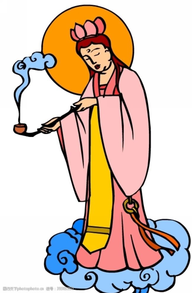 女人骑马卡通宗教人物图片
