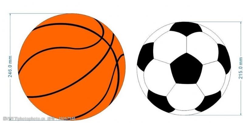篮球框篮球足球矢量图片