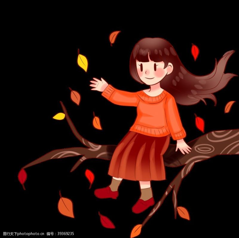 秋季元素秋天秋季赏秋女孩图片