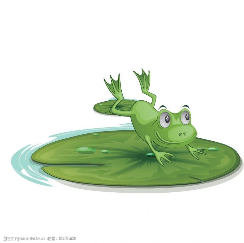 绿色荷叶跳到荷叶青蛙图片