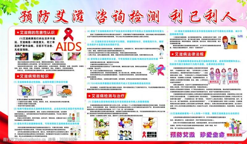 播青春艾滋病宣传展板图片
