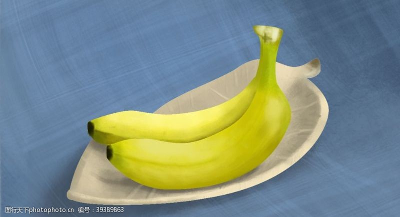 动漫水果黄色水果香蕉插画图片
