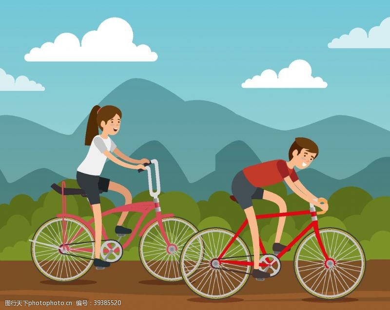 代步工具骑自行车图片