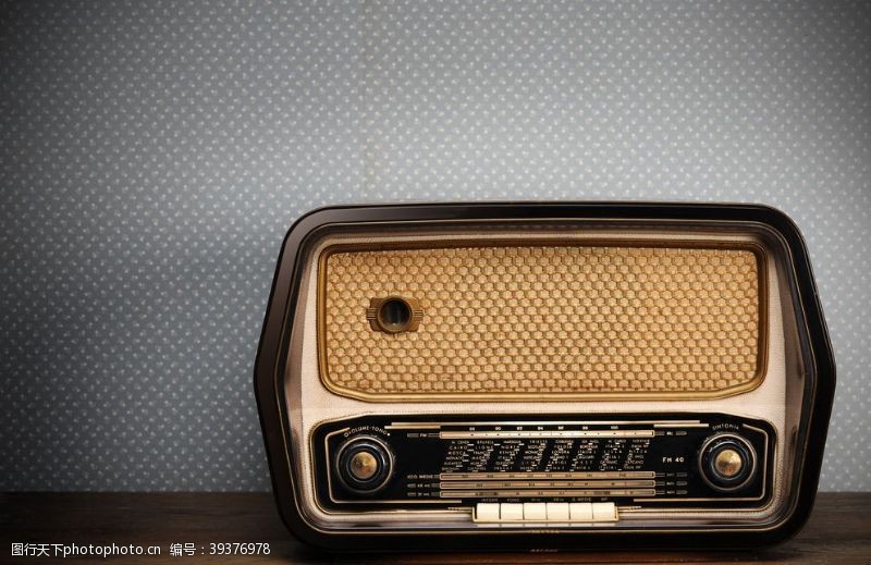 收音机复古音响背景海报素材图片