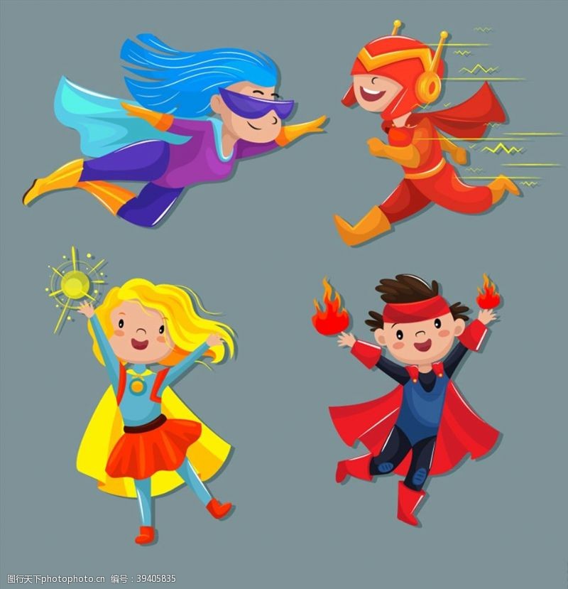 超级卡通超级英雄装扮儿童图片