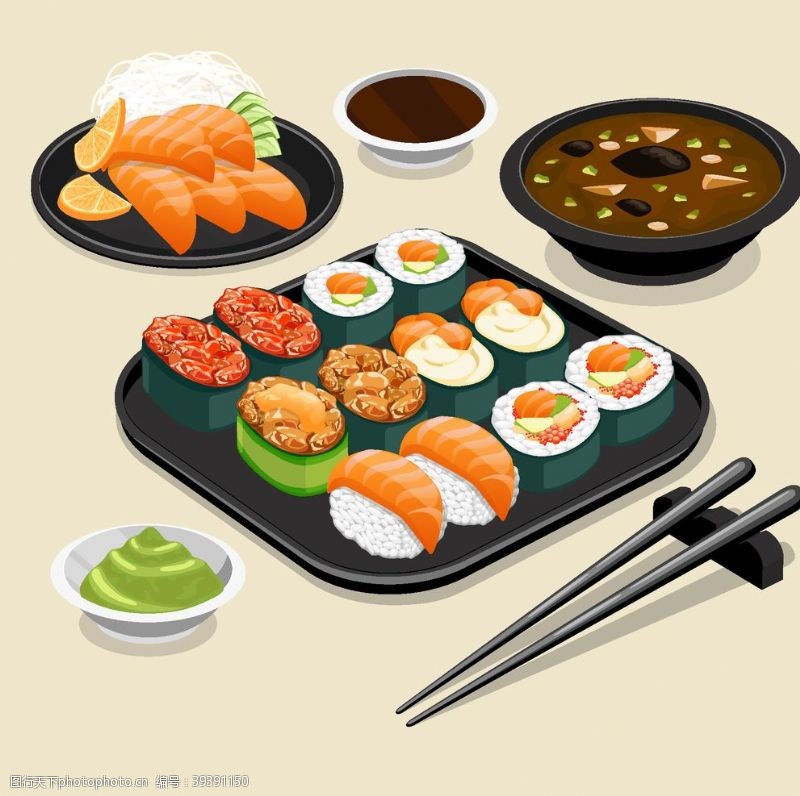 日本料理菜单日本日式元素图片