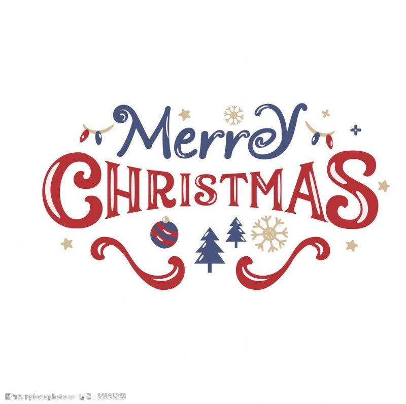 圣诞元素圣诞节英文装饰艺术字体素材图片