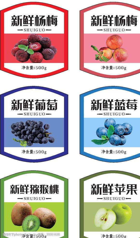 猕猴桃标签水果包装设计图片