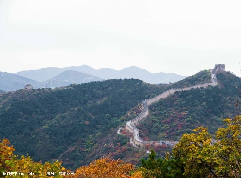 建筑背景万里长城图片