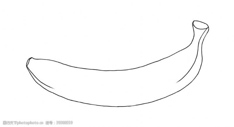 水果宣传手册香蕉线稿图片