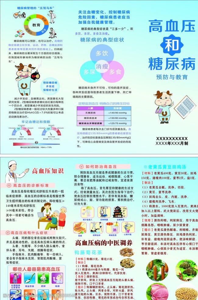 高血压和糖尿病知识折页图片