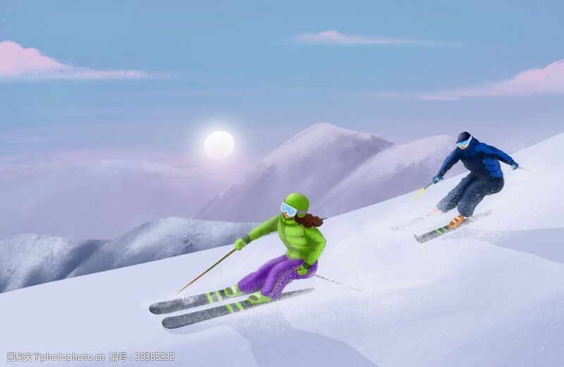 动漫娱乐滑雪漫画图片