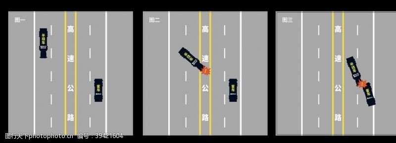 cad平面方案交通事故模拟图图片