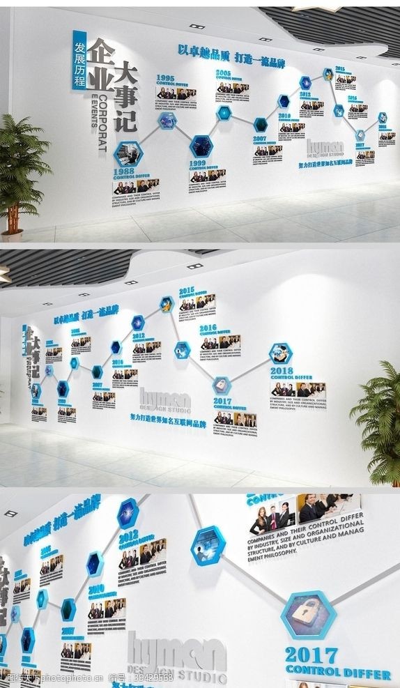 荣誉室企业发展历程文化墙设计图片