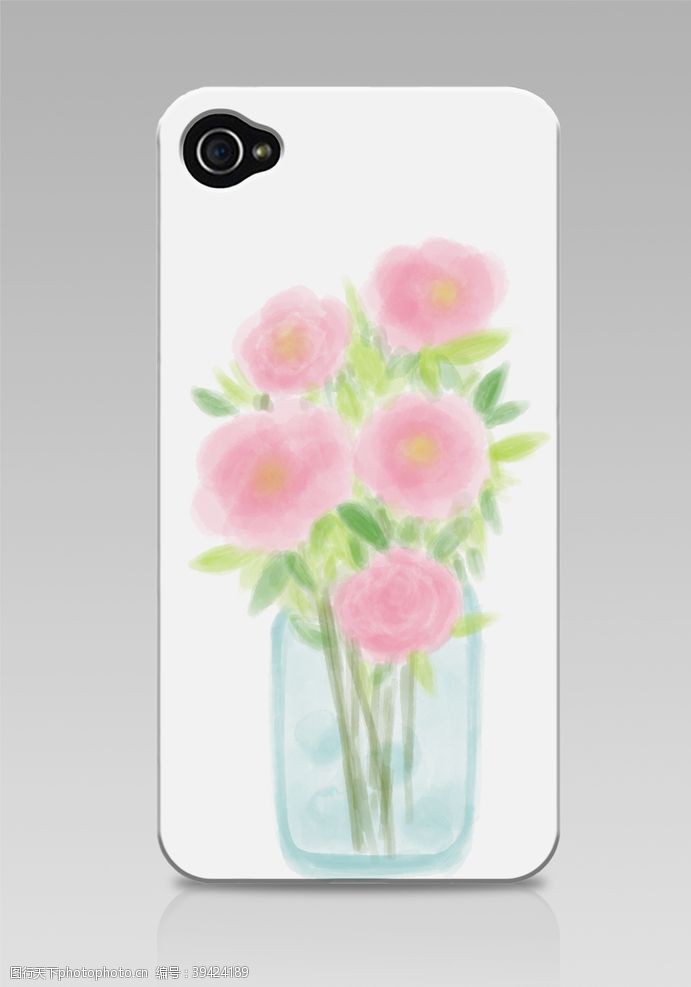 玫瑰花花茶手机壳插画手绘鲜花图片