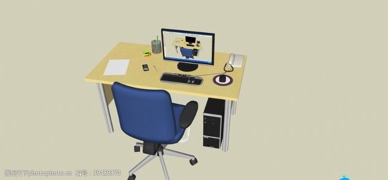 办公室设计SU办公室家具模型图片
