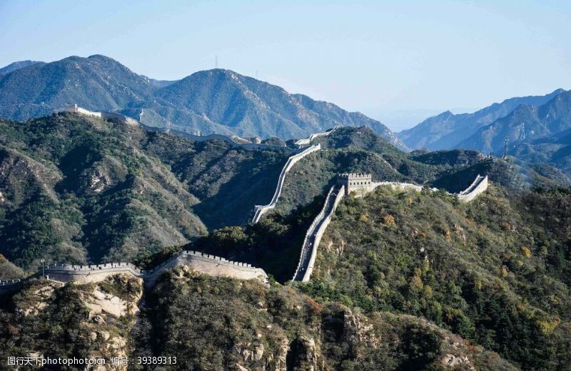 建筑背景万里长城图片