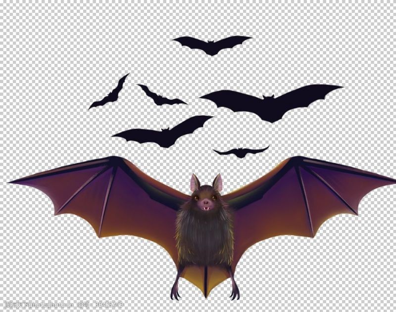 卡通怪物万圣节蝙蝠图片