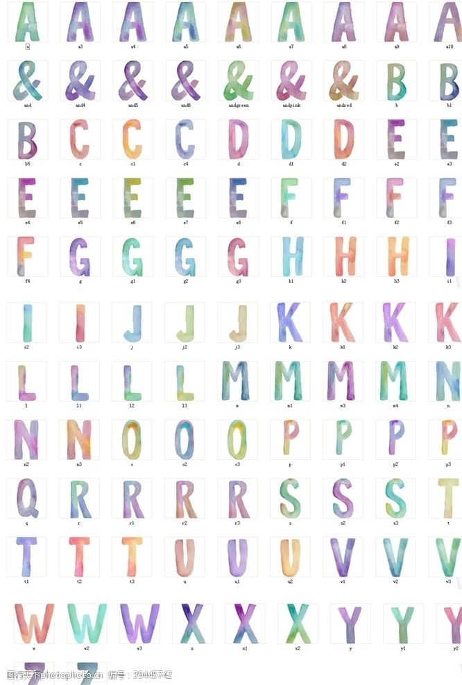 立体字母彩色英文字母设计图片