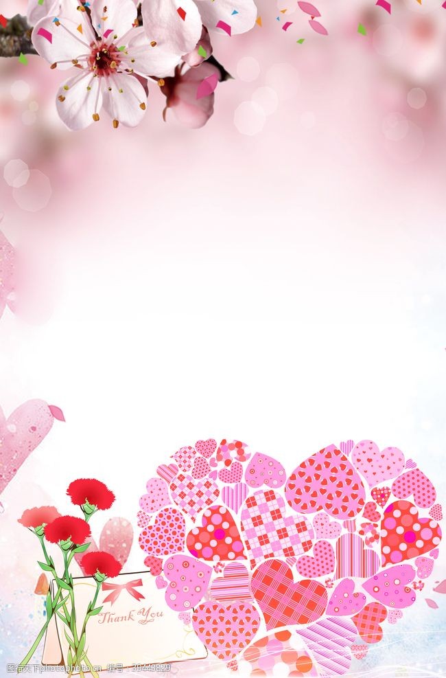 浪漫女装海报粉色清新花卉情人节背景图片