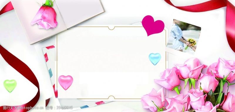 甜蜜粉色浪漫甜蜜情人节展板背景图片