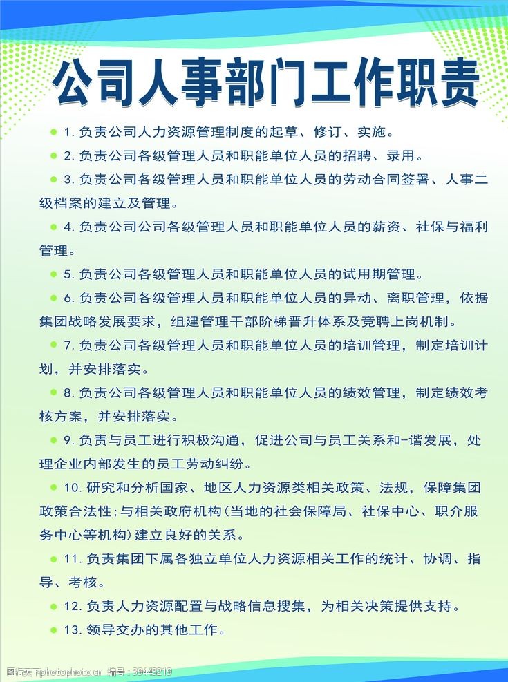 工作职责企业制度牌图片