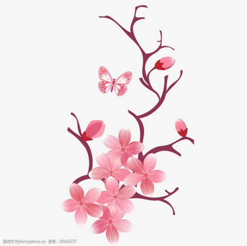 樱花展板矢量桃花素材图片