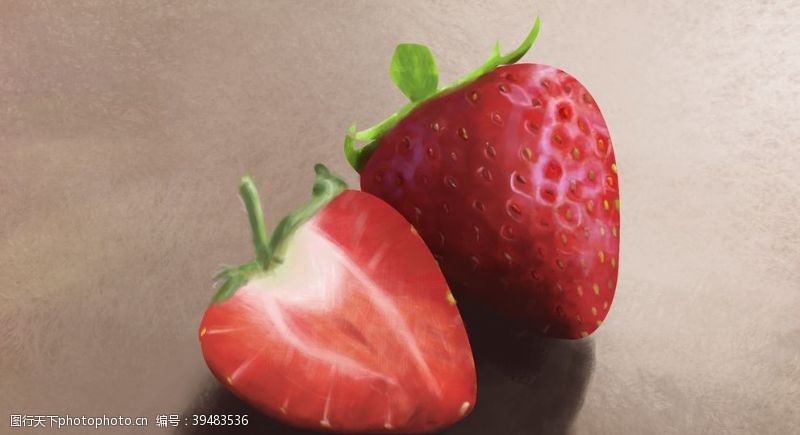 动漫水果清新水果草莓插画图片