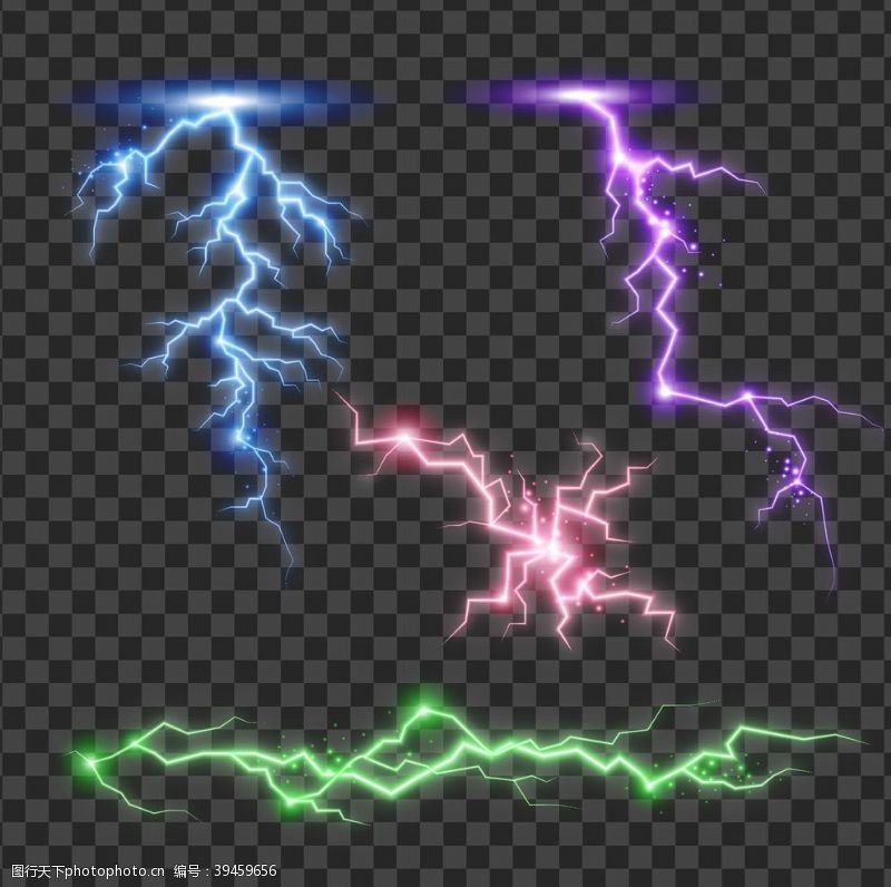 自然闪电闪电矢量素材图片