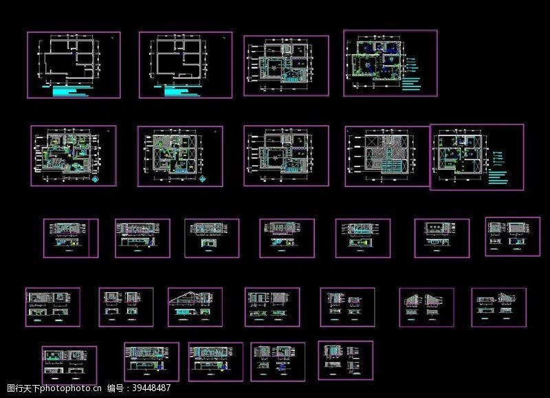 dwg完整的一套室内装修施工图图片