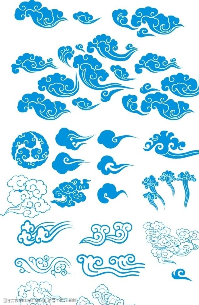 布艺传统花纹祥云图片