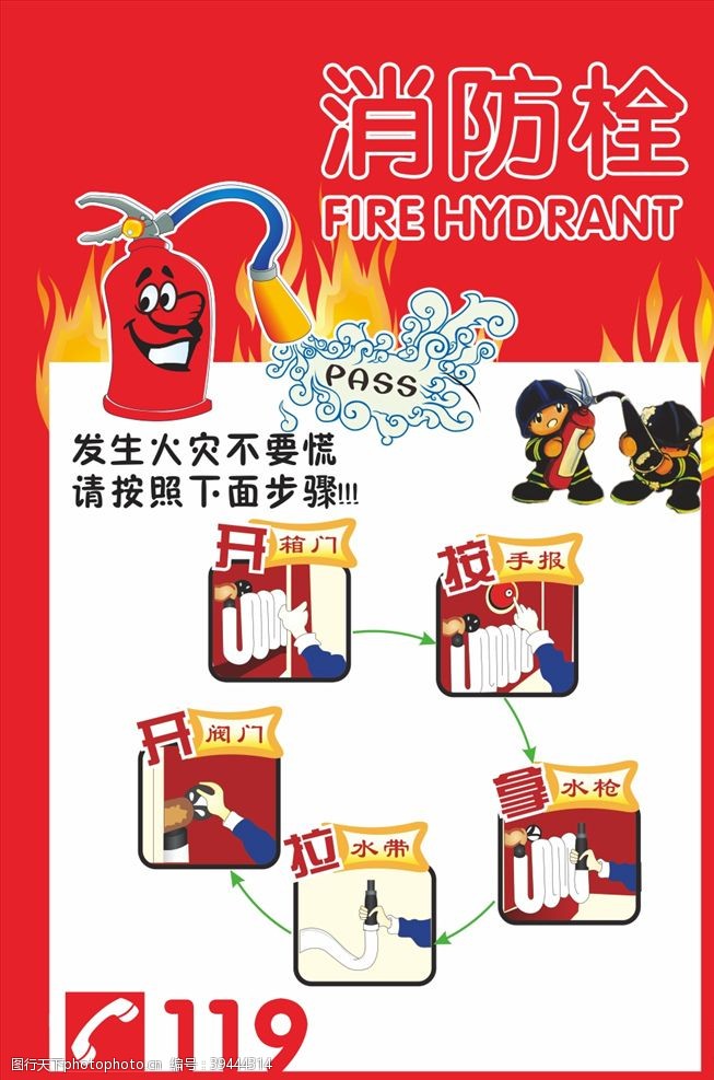消火栓消防安全海报图片