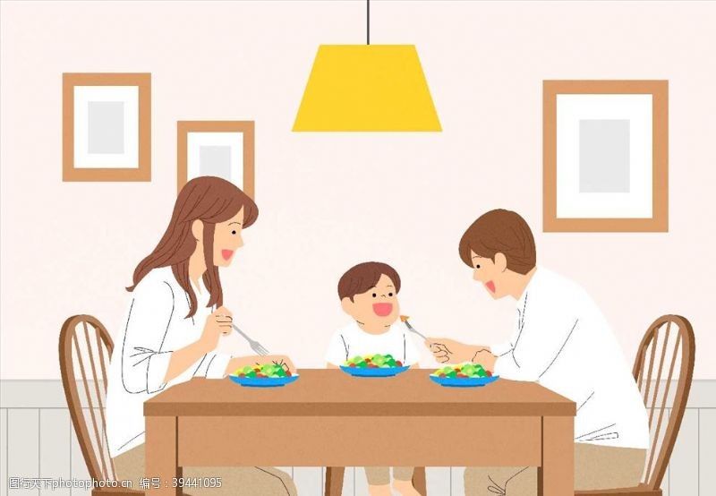 小饭桌一家人图片