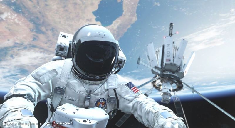 科研背景宇航员宇宙太空地球背景图片
