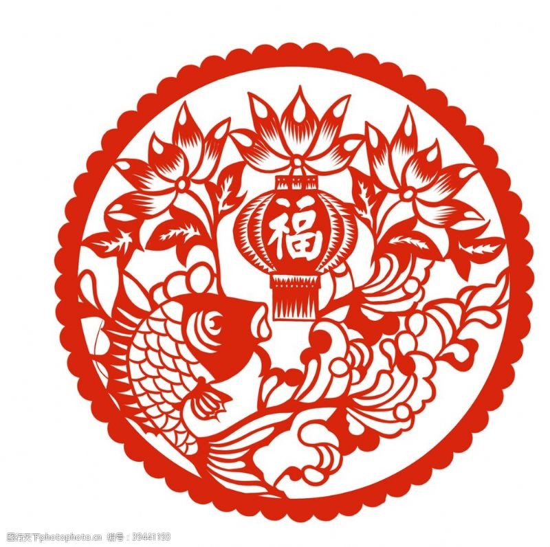 猴年春节中国风剪纸png素材图片