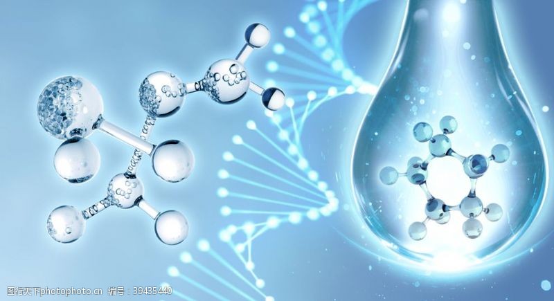 医疗护理科技分子DNA水滴图片