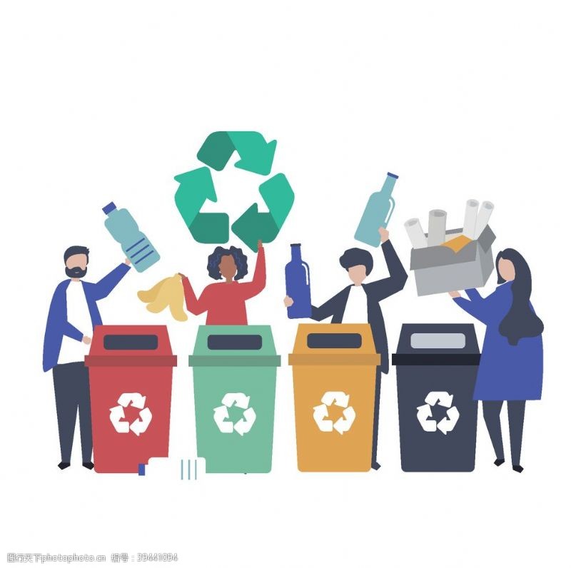 垃圾桶垃圾分类回收图片
