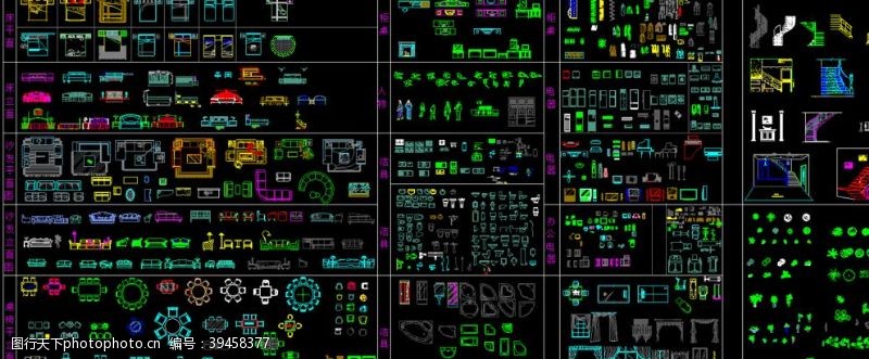 家具立面图CAD家具图库图片