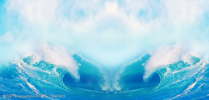 蓝色底面海浪波涛图片