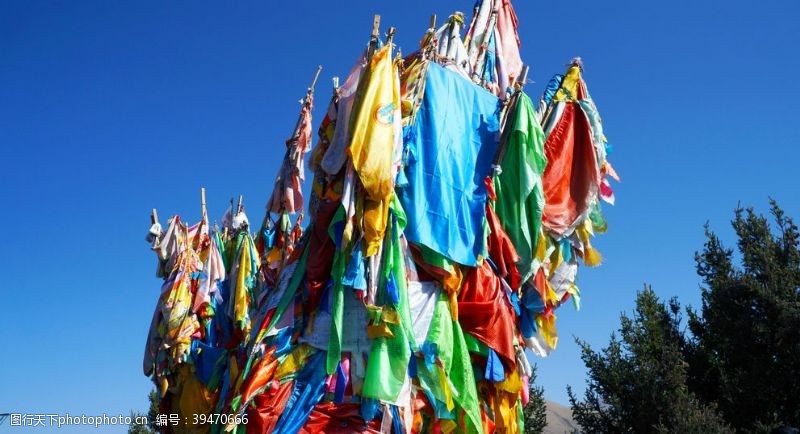 马自达经幡宗教西藏风光图片