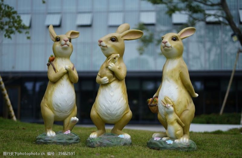 装饰物卡通兔子雕塑摆件模型图片